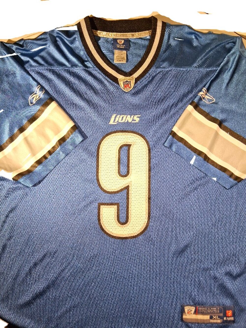 Detroit LIONS Jersey #9 Stafford XL Reebok On Field Equipment NFL Players EC